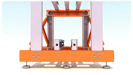Animation de l'installation de la table basse de l'ascenseur